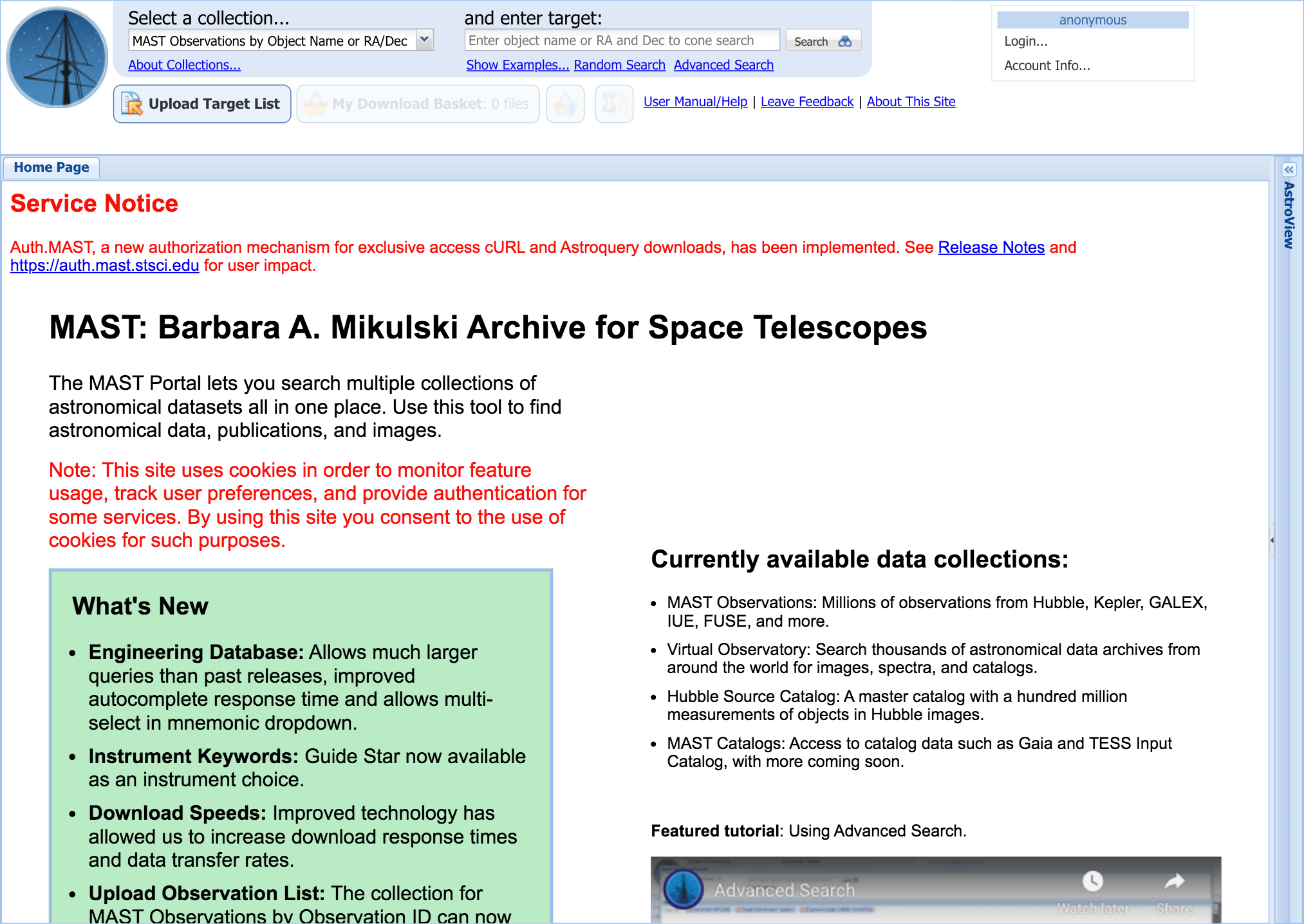 MAST: Barbara A. Mikulski Archive for Space Telescopes