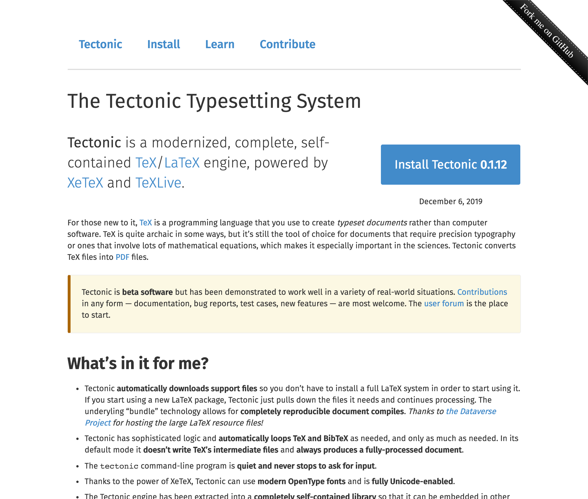 Tectonic Typesetting System